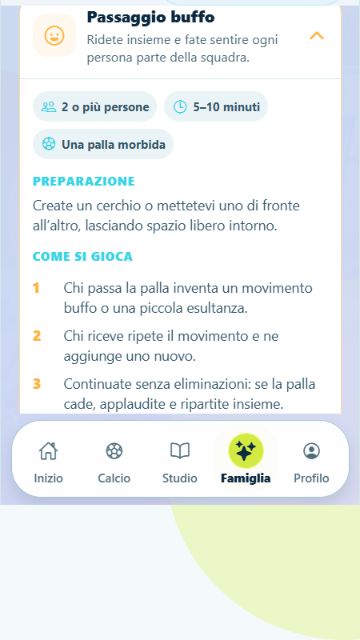 Gioco famiglia GJ Soccer su telefono